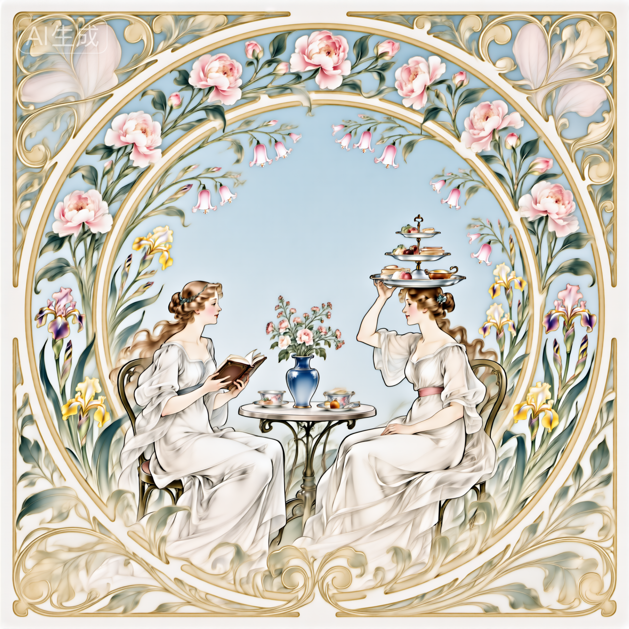 Floral style silk scarf design 花卉风格丝巾设计