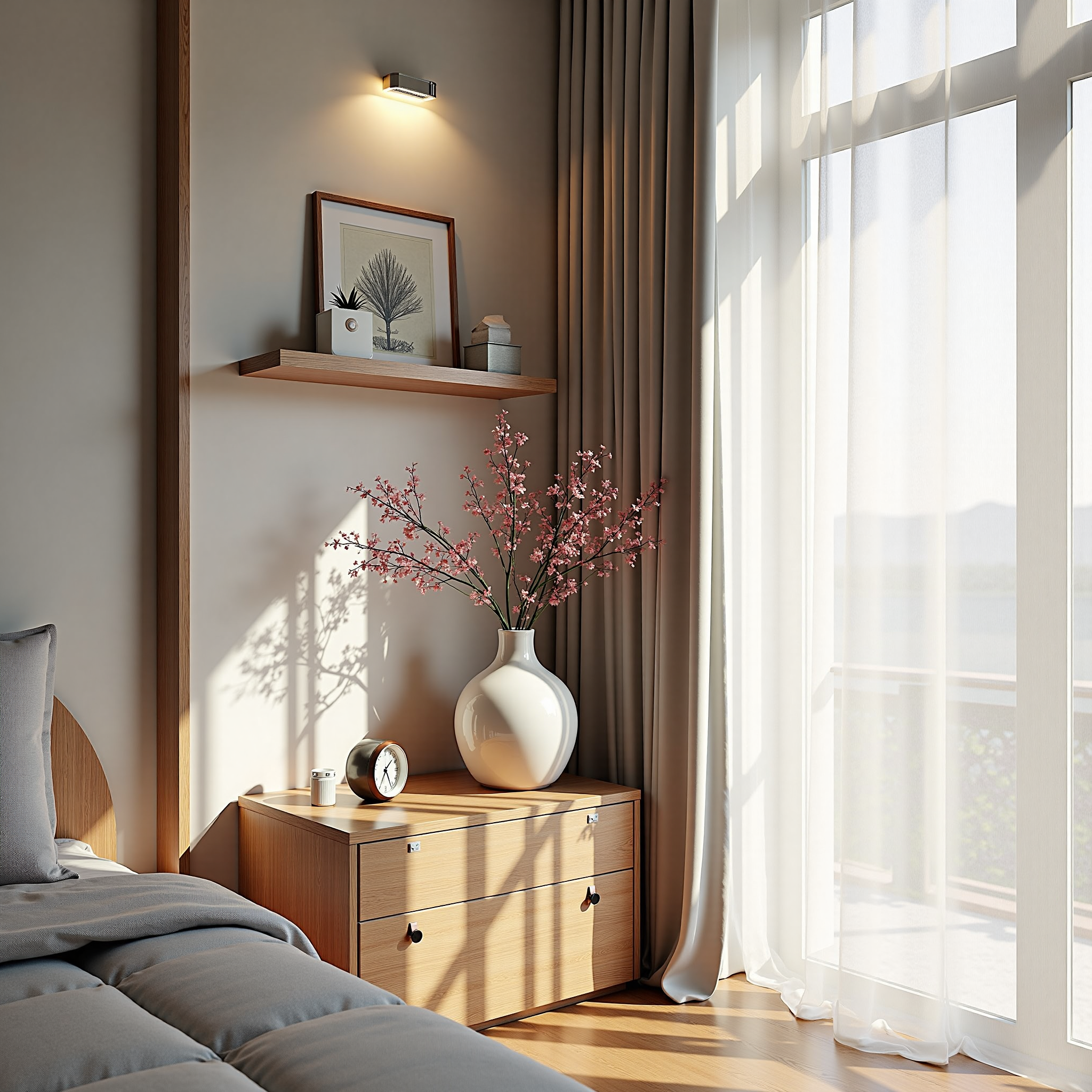 A minimalist and healing bedroom corner 简约治愈的卧室角落
