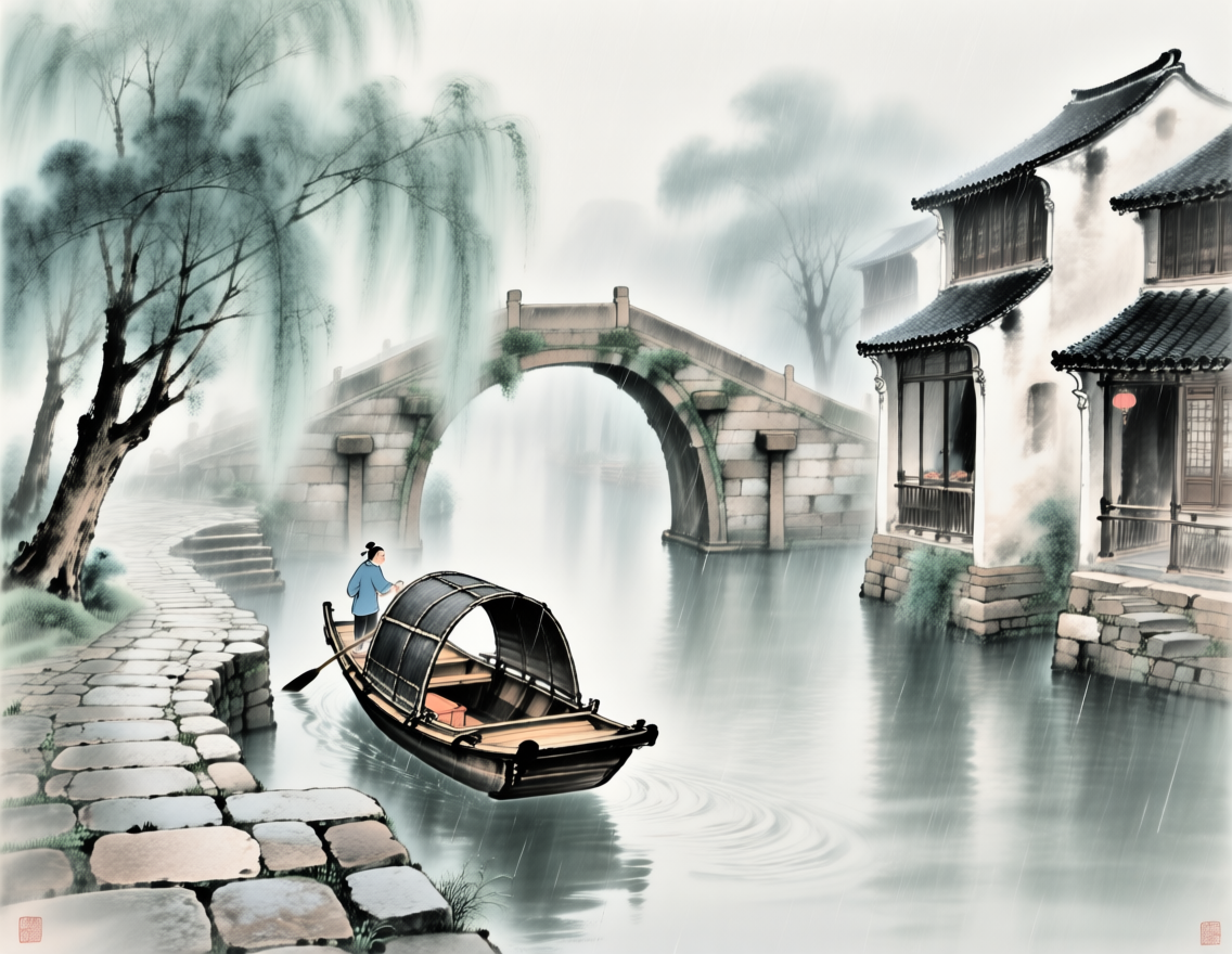   Traditional ink wash Chinese style 传统水墨晕染国风