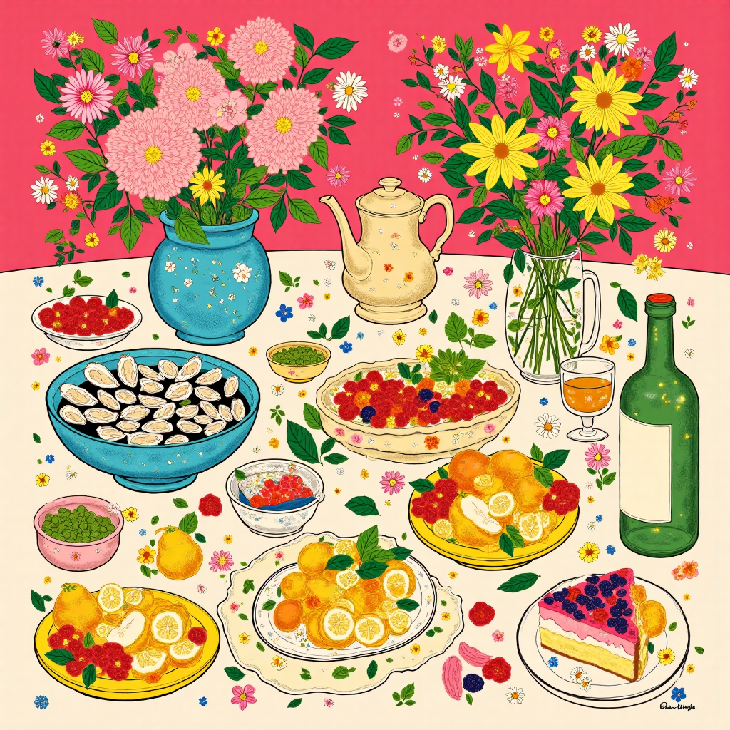 Modern aesthetic style / still life illustration 现代的美学风格/静物插画