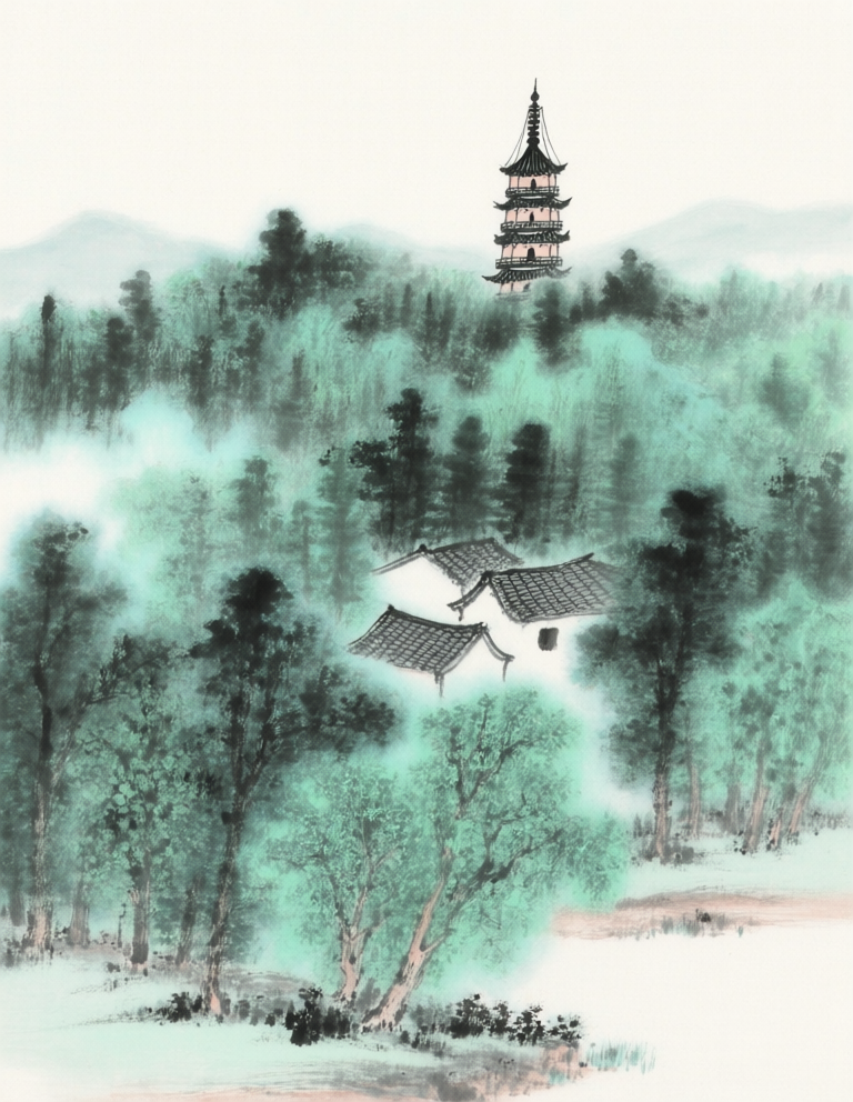 16/2000 Painting landscapes with traditional Chinese painting brushwork 传统国画笔法绘景