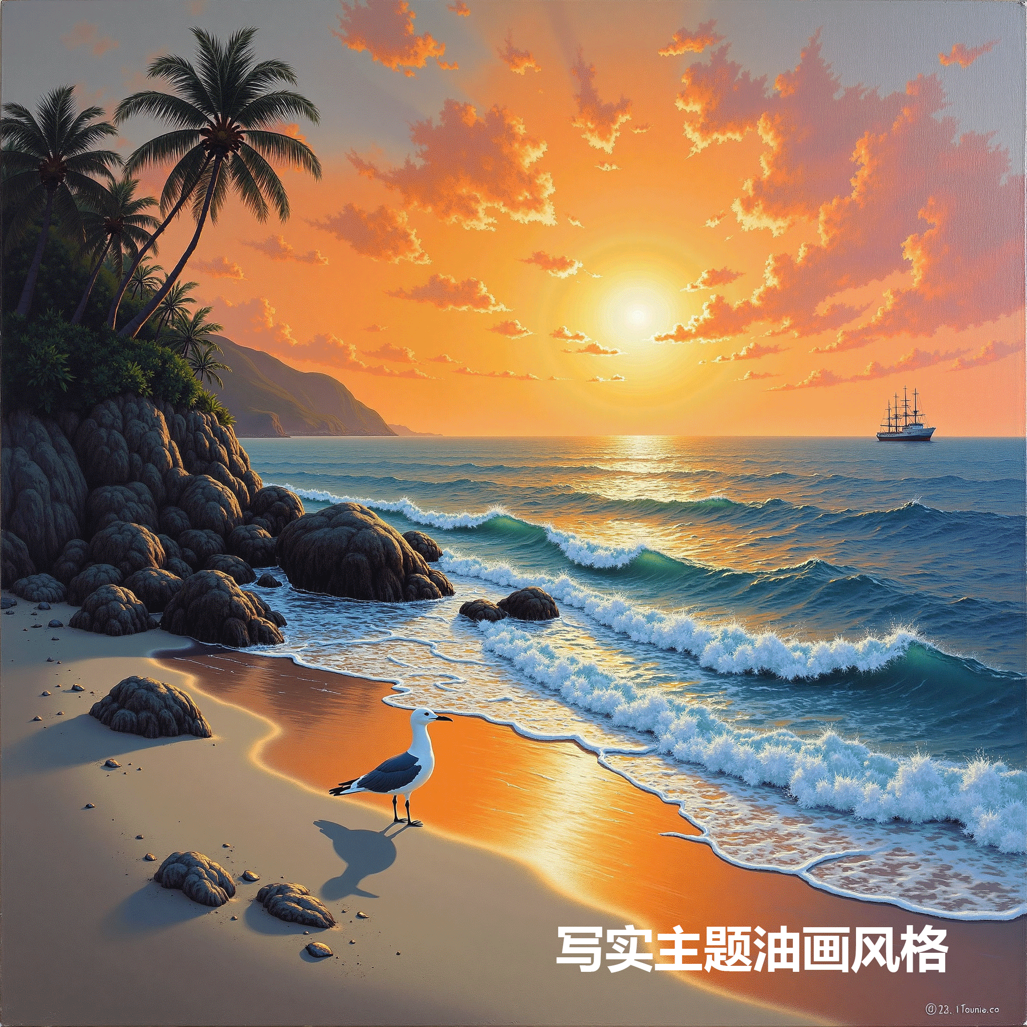 Realistic theme oil painting style 写实油画风格