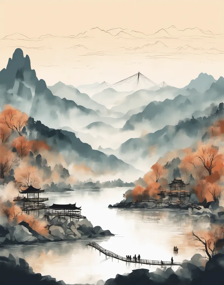 Traditional Painting Media,Style Boost,Landscape,LoRA,SDXL
