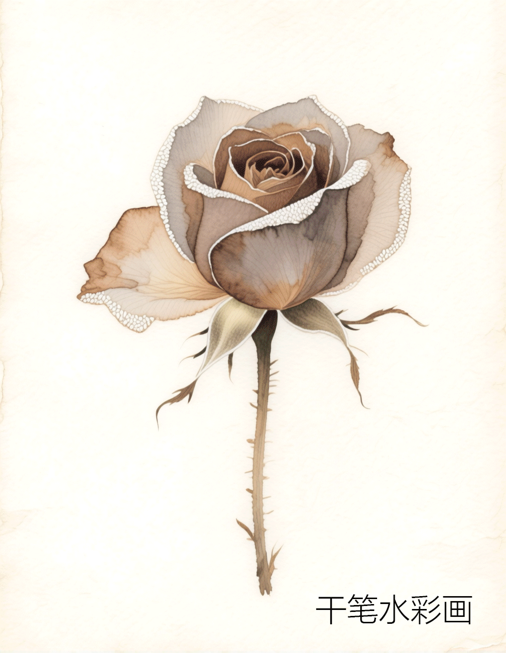 Dry brush watercolor 干笔水彩画