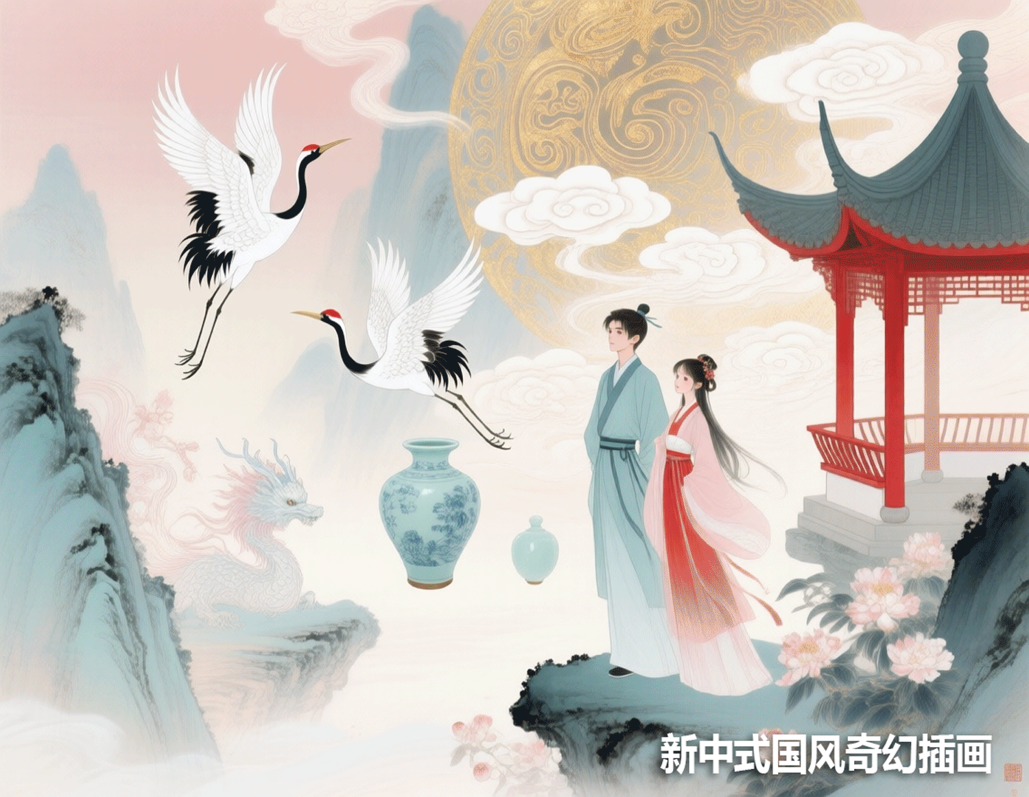 New Chinese style national fantasy illustration 新中式国风奇幻插画