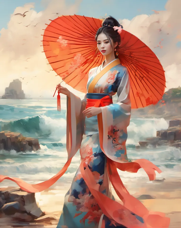 Traditional Painting Media,Girl,Style Boost,LoRA,SDXL