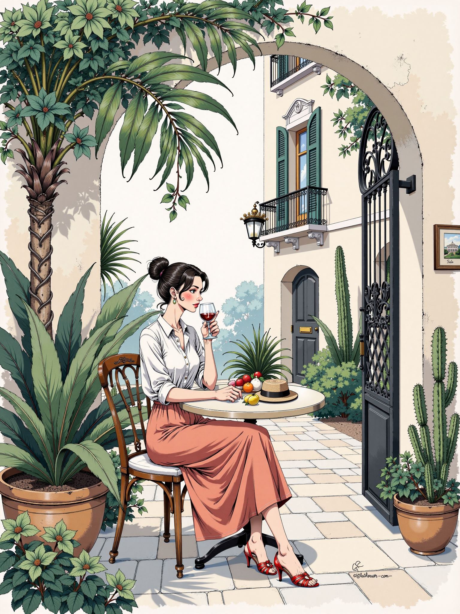 European vintage watercolor and light color illustration 欧式复古水彩淡彩插画