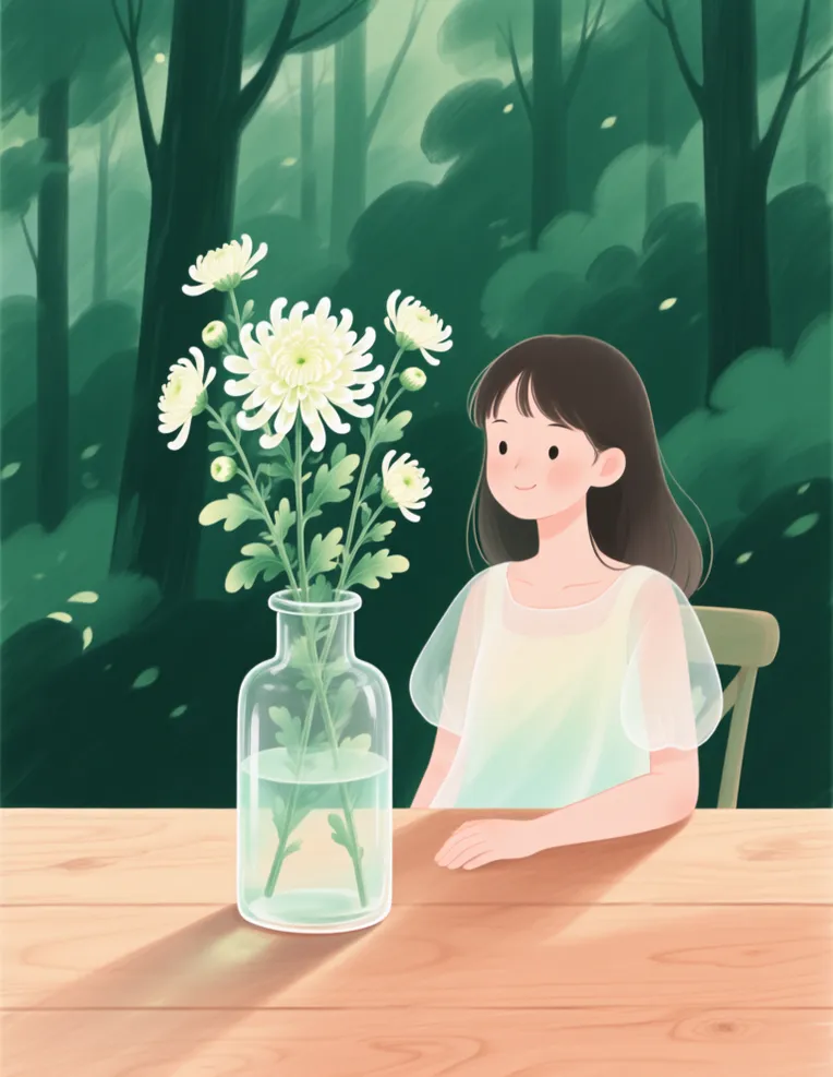 Flat Illustration,Girl,Object Enhance,LoRA,
