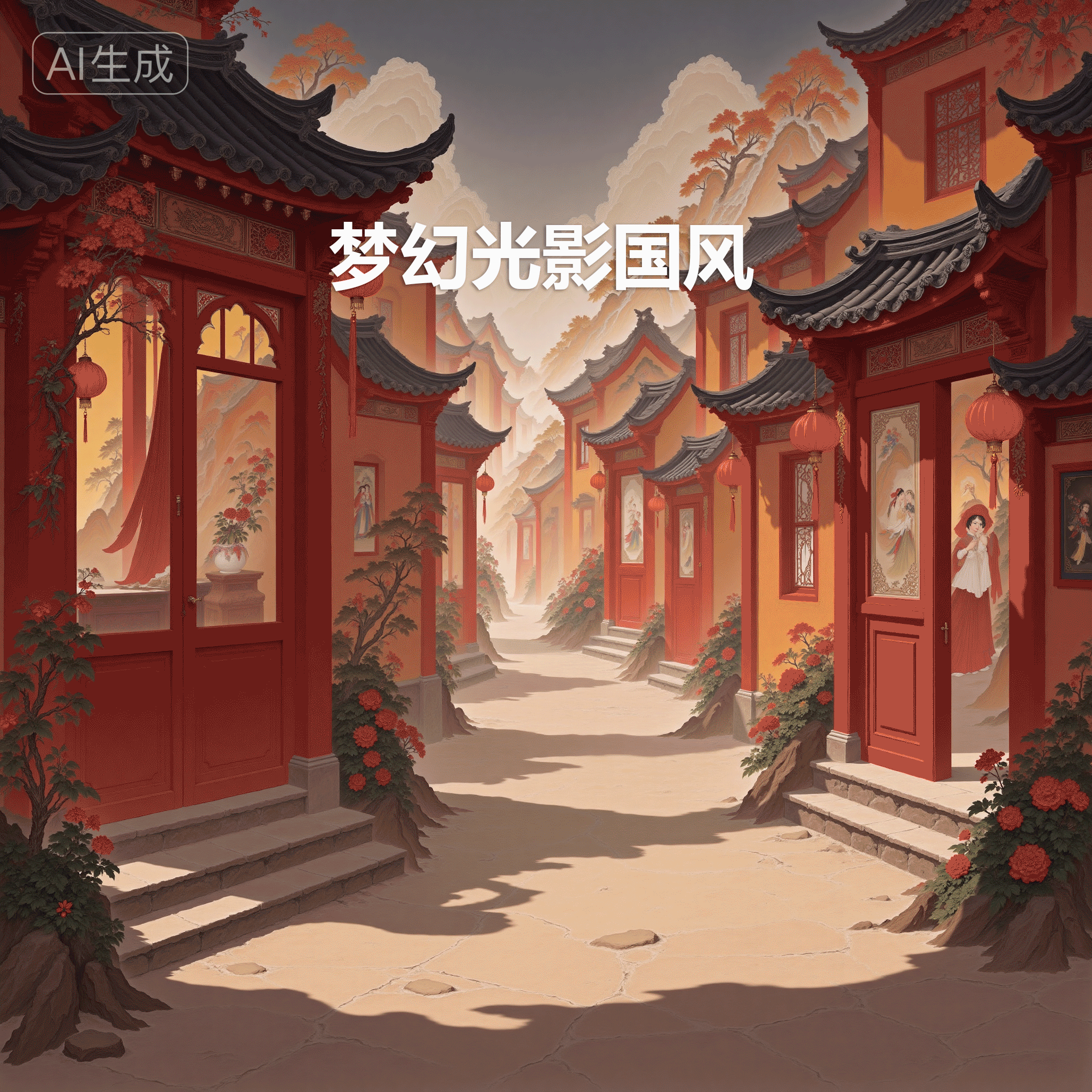 Dreamy light and shadow Chinese style illustration 梦幻光影国风
