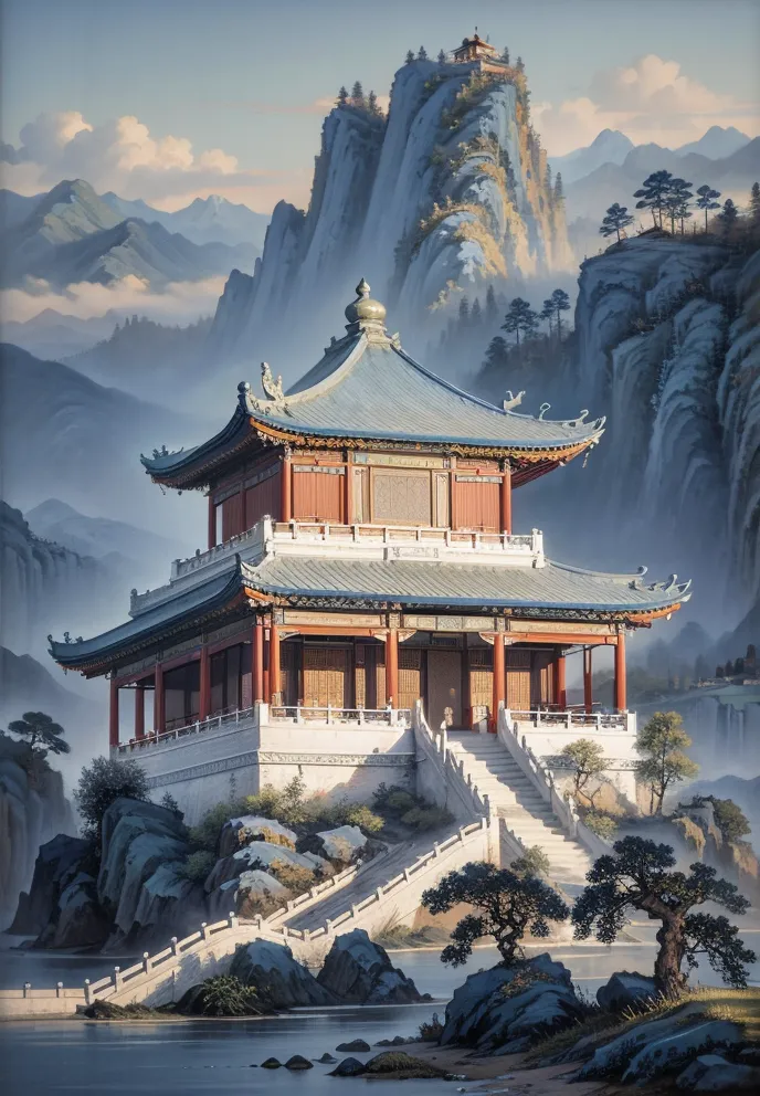 Chinese Style,Traditional Painting Media,Building,Checkpoint,SD v2.1