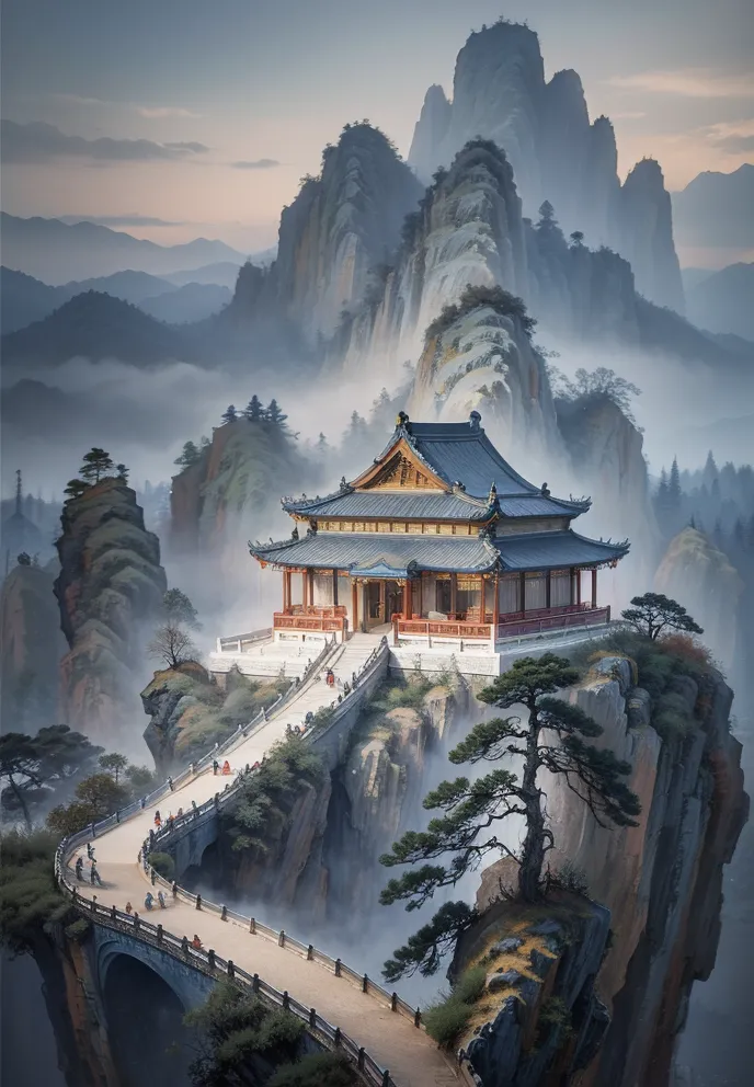 Chinese Style,Traditional Painting Media,Building,Checkpoint,SD v2.1