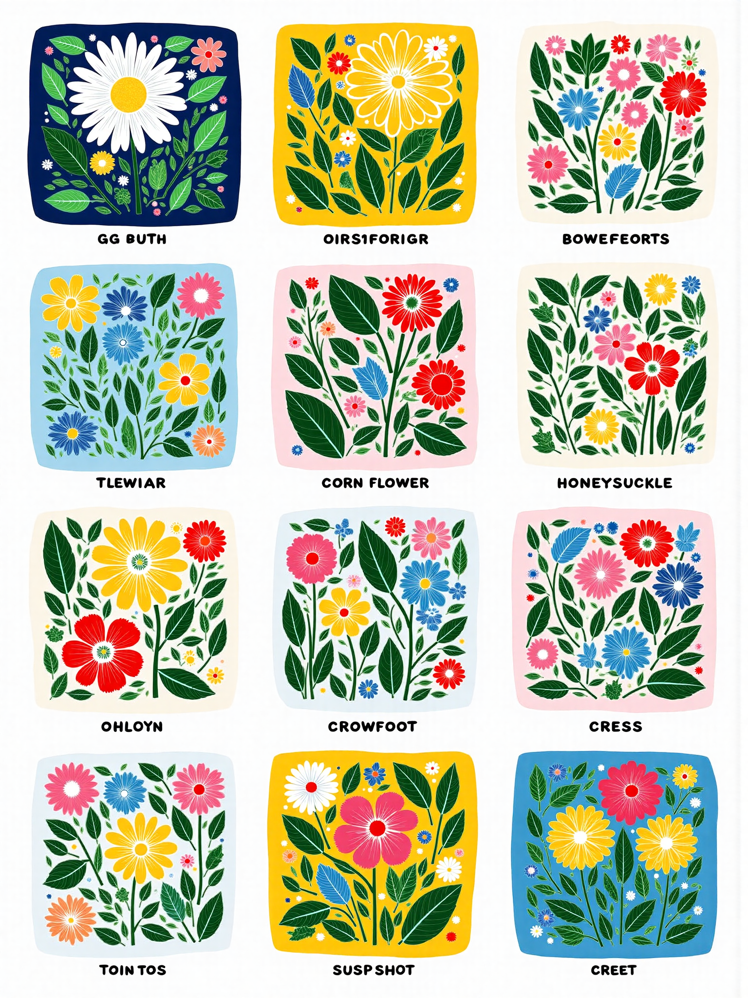 Stylized plants and flowers / healing illustrations 风格化的植物花卉/治愈插画