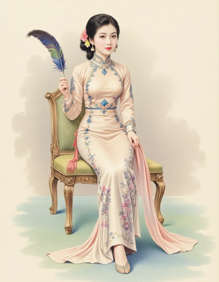 Chinese Style,Traditional Painting Media,Girl,LoRA,FLUX.1