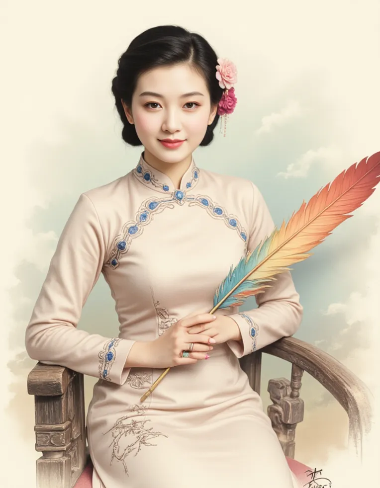 Chinese Style,Traditional Painting Media,Girl,LoRA,FLUX.1