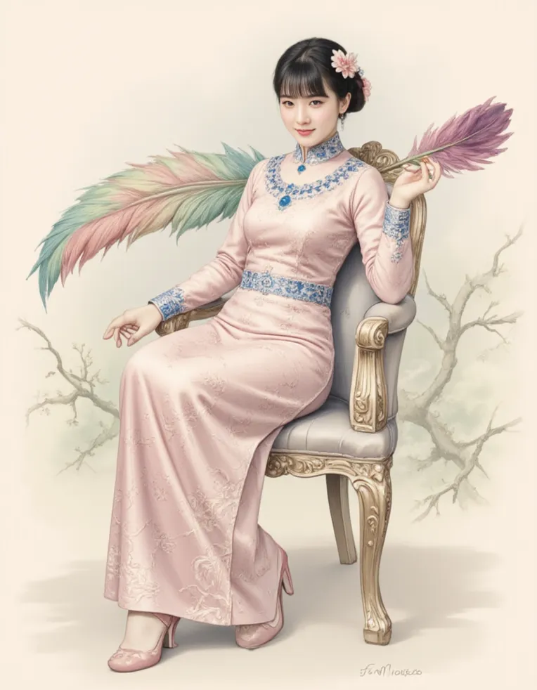 Chinese Style,Traditional Painting Media,Girl,LoRA,FLUX.1