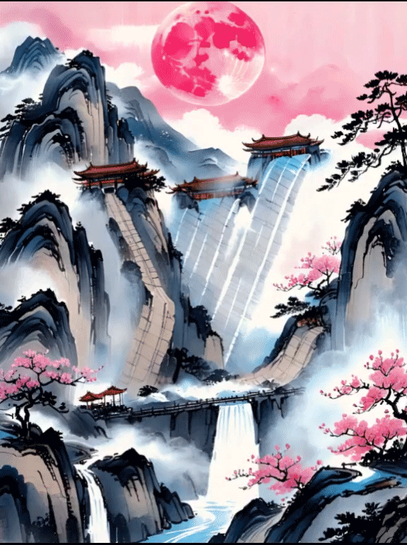 指鹿AI-图形渲染_古风山水画-Workflow-ZhiluAI-Shakker