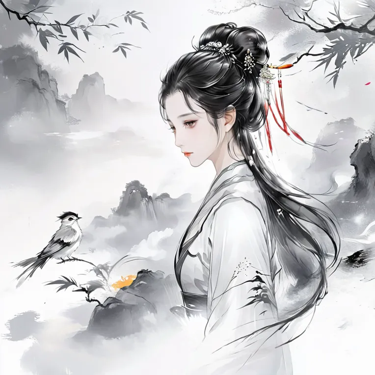 Chinese Style,Traditional Painting Media,Girl,LoRA,SDXL