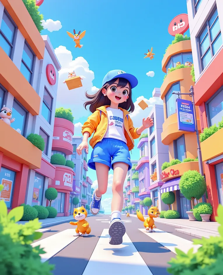 Cartoon style,Girl,Object Enhance,LoRA,FLUX.1