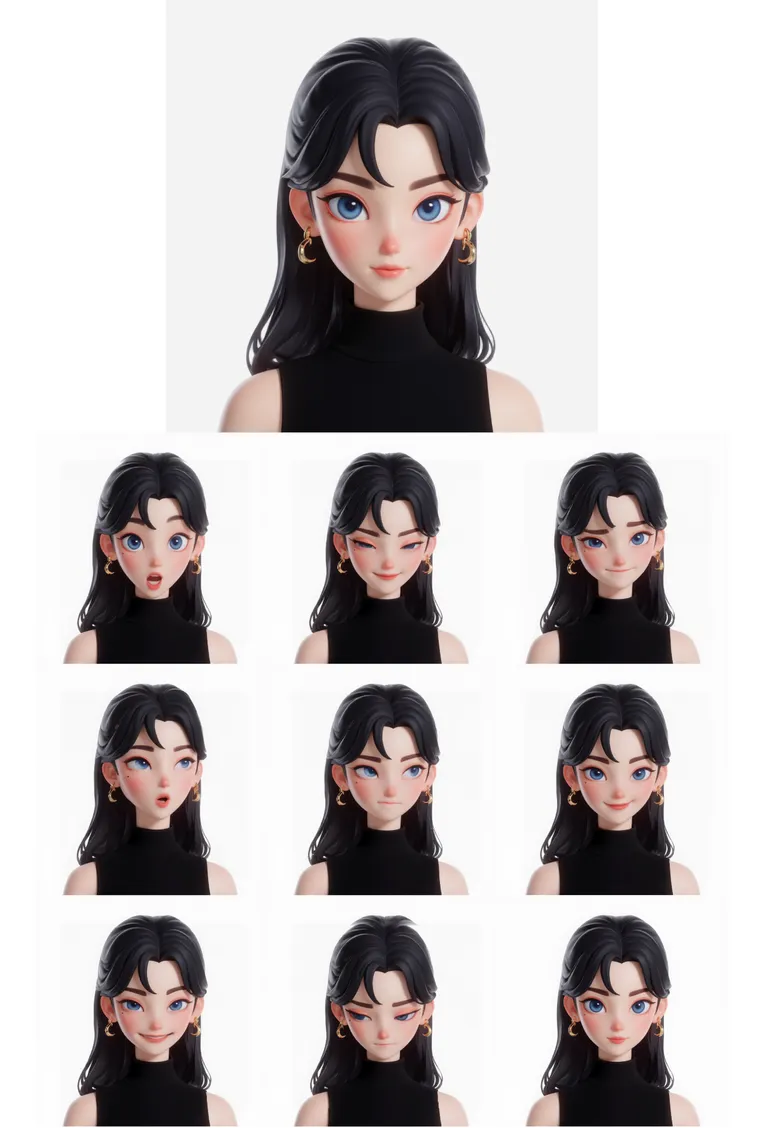 Cartoon style,Girl,Composition Control,Workflow,