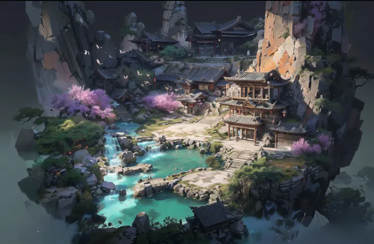 Chinese Style,Anime Scene,Building,LoRA,SDXL
