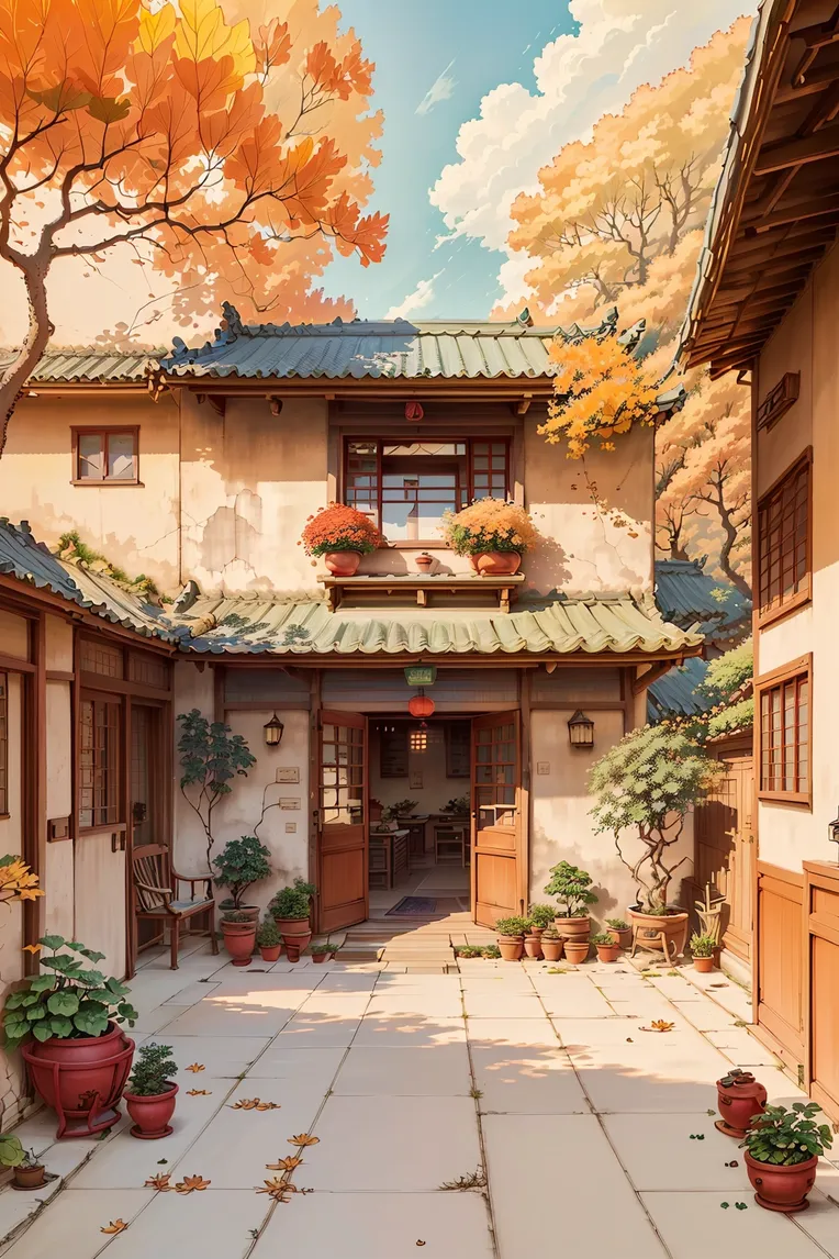 Hand-Drawn,Traditional Painting Media,Building,LoRA,SD 1.5