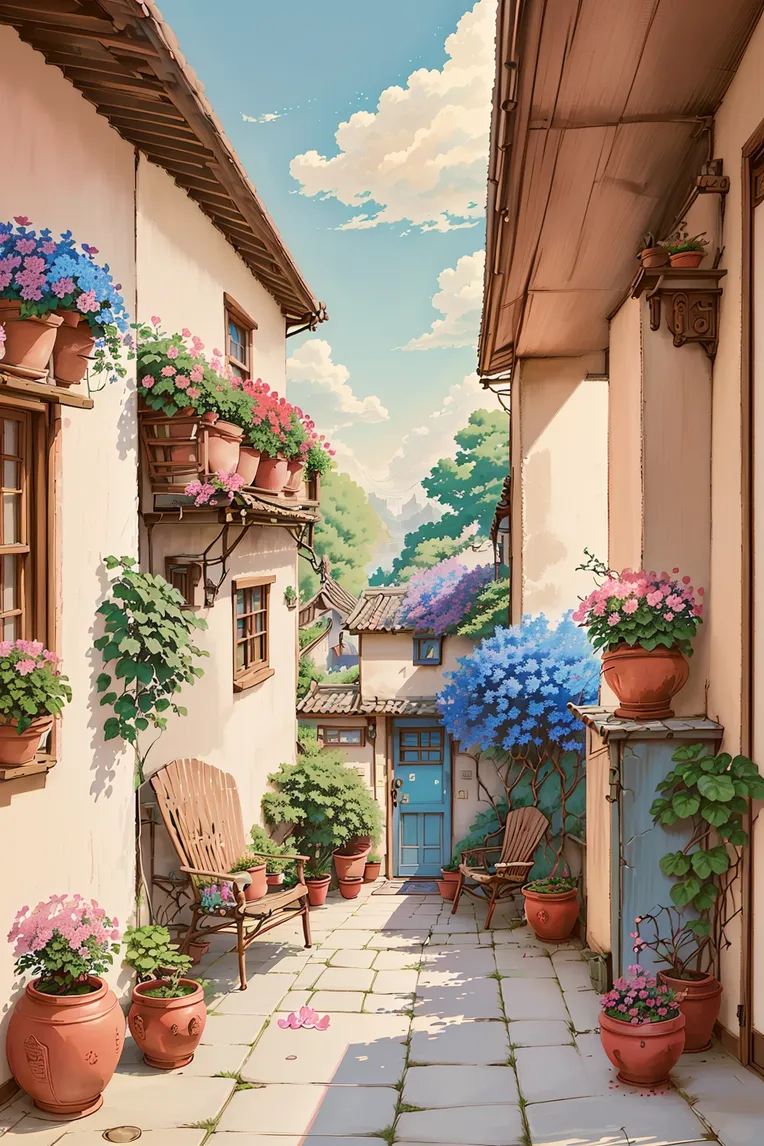 Hand-Drawn,Traditional Painting Media,Building,LoRA,SD 1.5