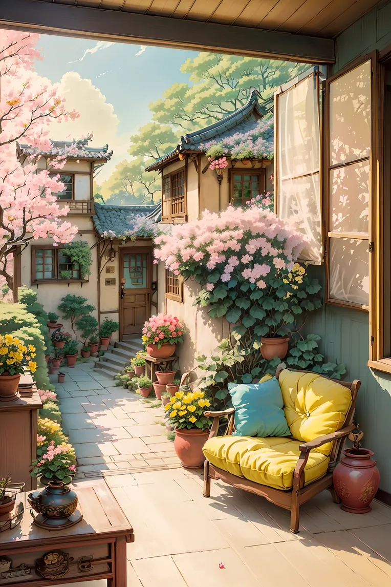 Hand-Drawn,Traditional Painting Media,Building,LoRA,SD 1.5
