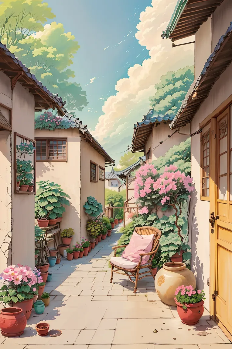 Hand-Drawn,Traditional Painting Media,Building,LoRA,SD 1.5
