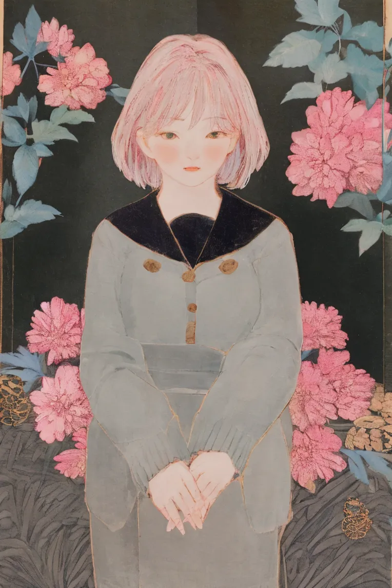 Hand-Drawn,Traditional Painting Media,Girl,LoRA,SD 1.5