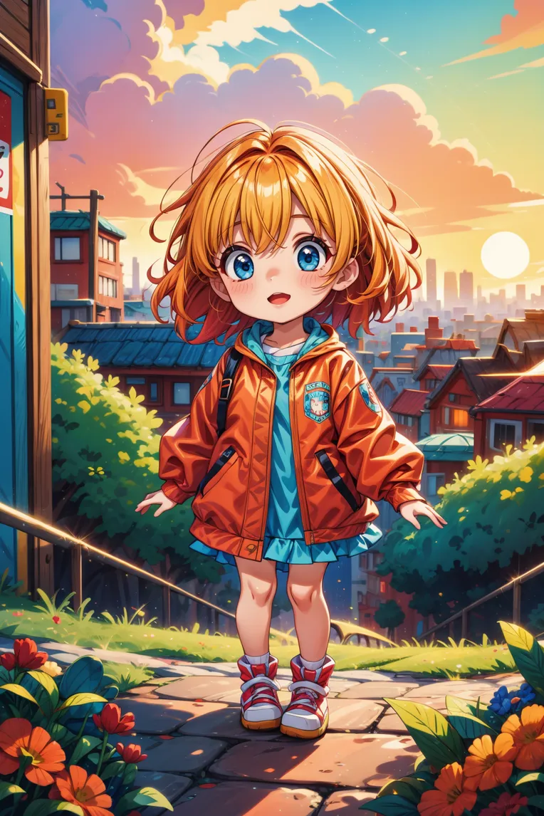 Hand-Drawn,Kids' Illustration,Girl,Checkpoint,SD 1.5