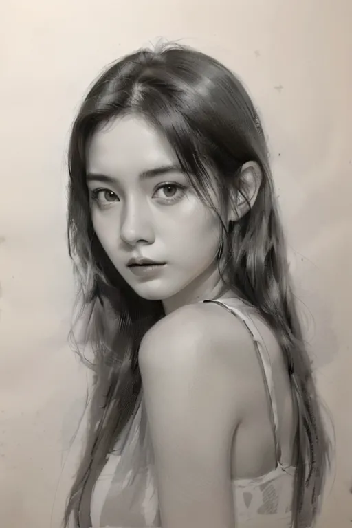 Hand-Drawn,Traditional Painting Media,Girl,LoRA,SD 1.5