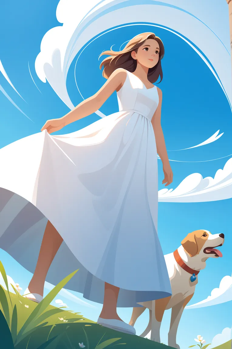 Flat,Flat Illustration,Girl,LoRA,SDXL