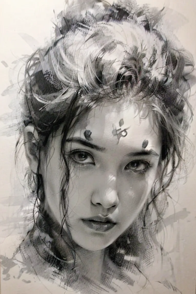 Hand-Drawn,Traditional Painting Media,Girl,LoRA,SD 1.5