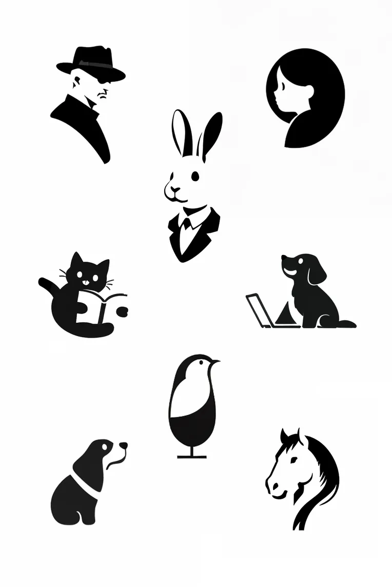 Flat,Logo design,Girl,LoRA,SD 1.5