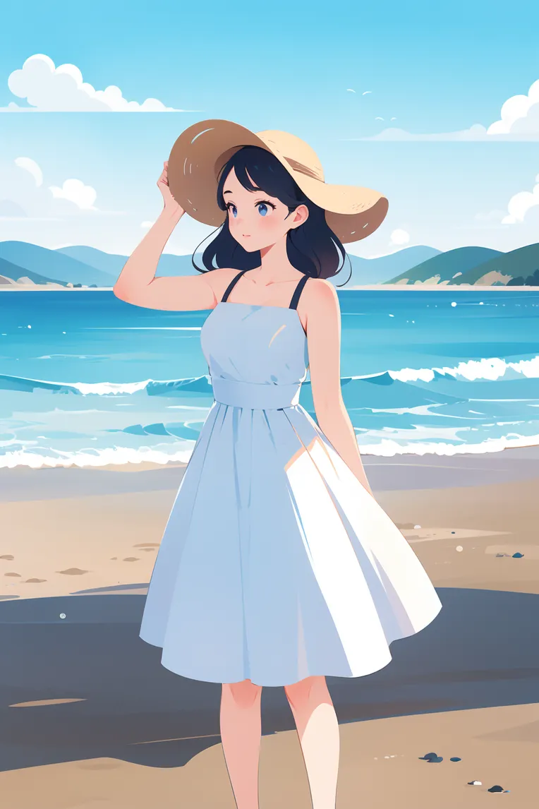 Flat,Flat Illustration,Girl,LoRA,SD 1.5