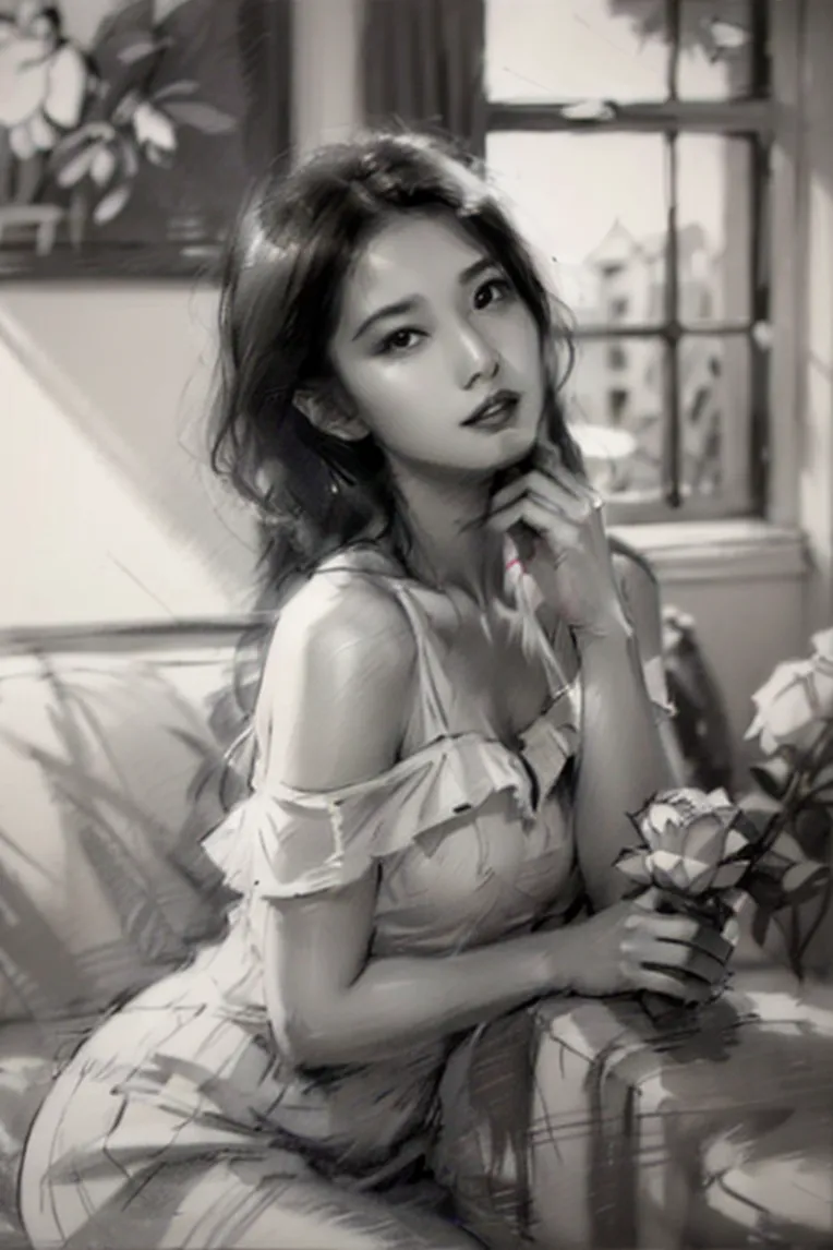 Hand-Drawn,Traditional Painting Media,Girl,LoRA,SD 1.5