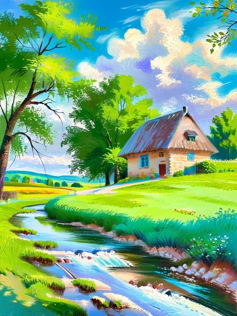 楽天市場】肉筆油彩画 上高地梓川 F6号 美術品 レプリカ : 光