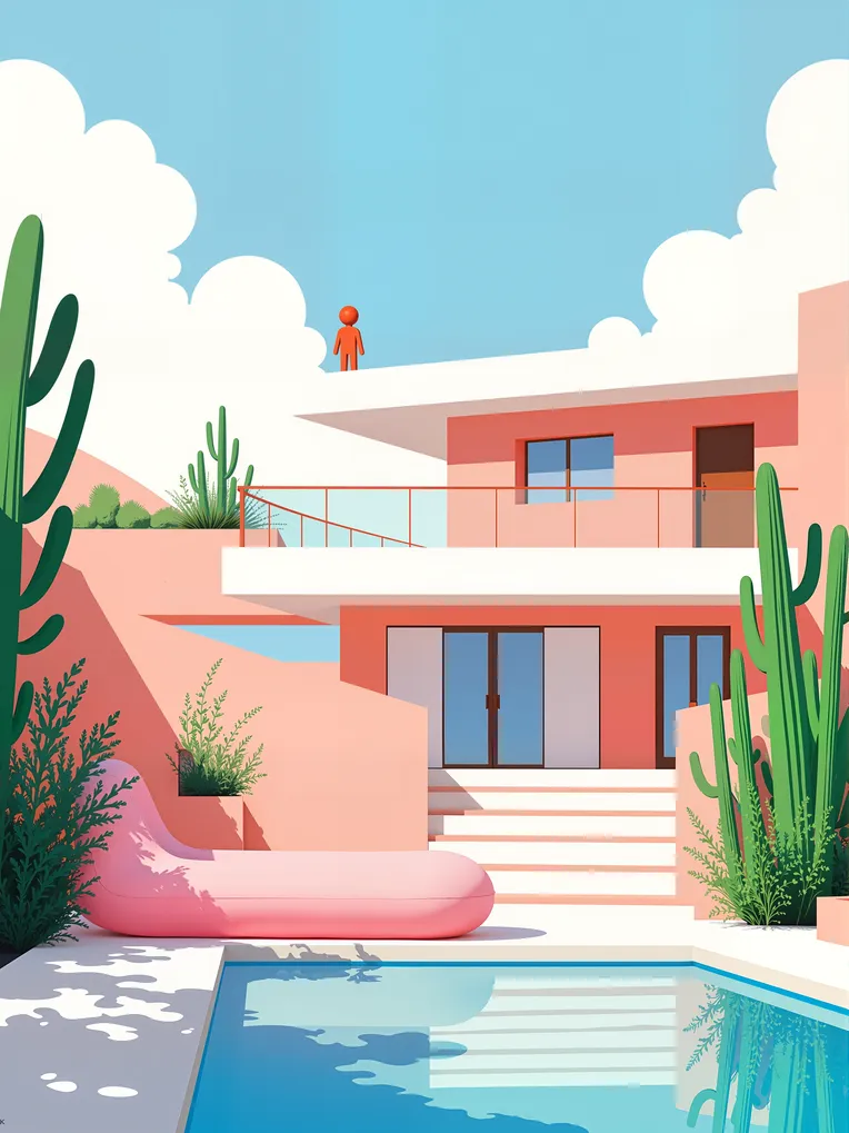 Flat Illustration,Building,Style Boost,LoRA,FLUX.1