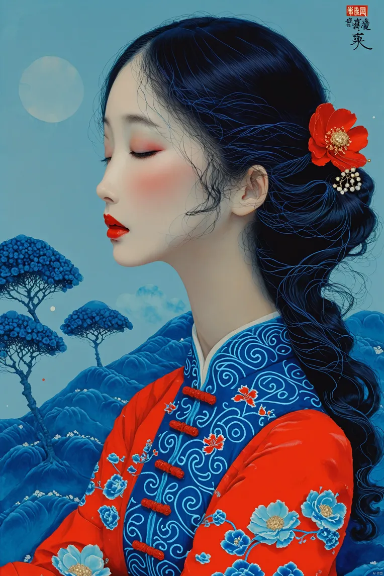 Chinese Style,Traditional Painting Media,Girl,LoRA,SDXL