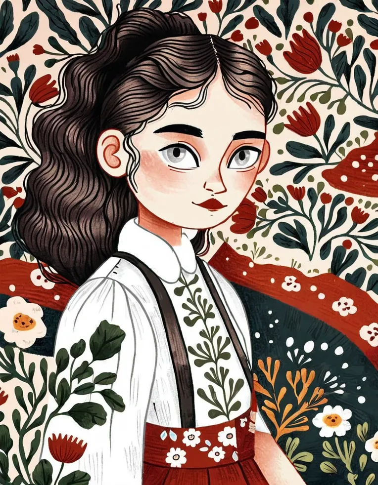 Hand-Drawn,Traditional Painting Media,Girl,LoRA,SDXL