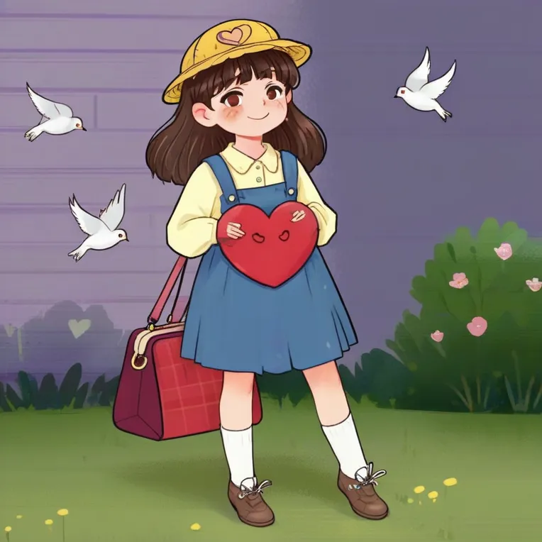 Hand-Drawn,Kids' Illustration,Girl,Checkpoint,SDXL