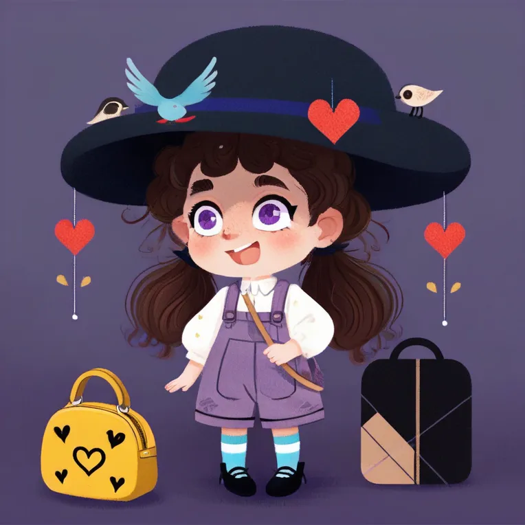 Hand-Drawn,Kids' Illustration,Girl,Checkpoint,SDXL