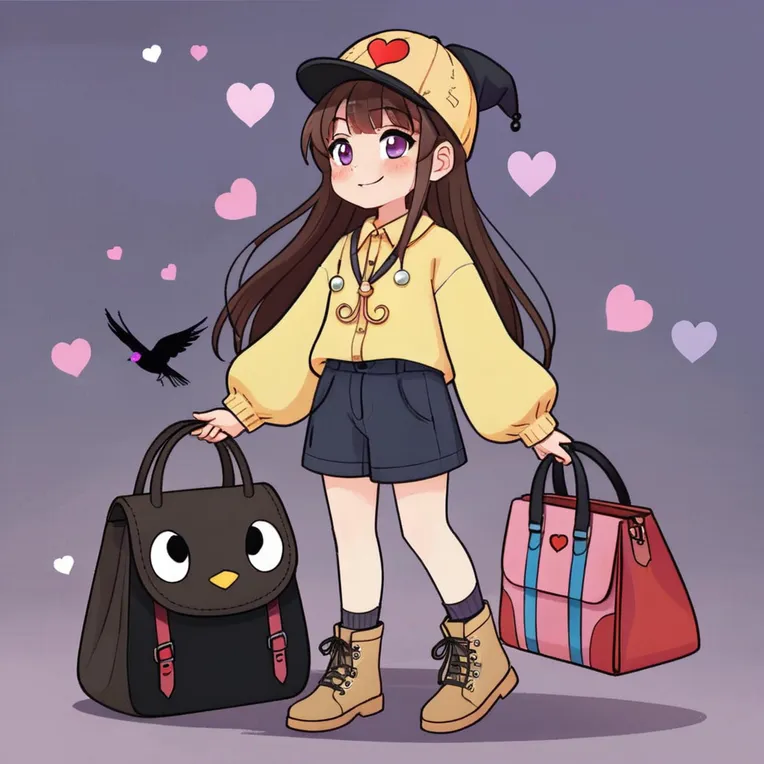 Hand-Drawn,Kids' Illustration,Girl,LoRA,SDXL