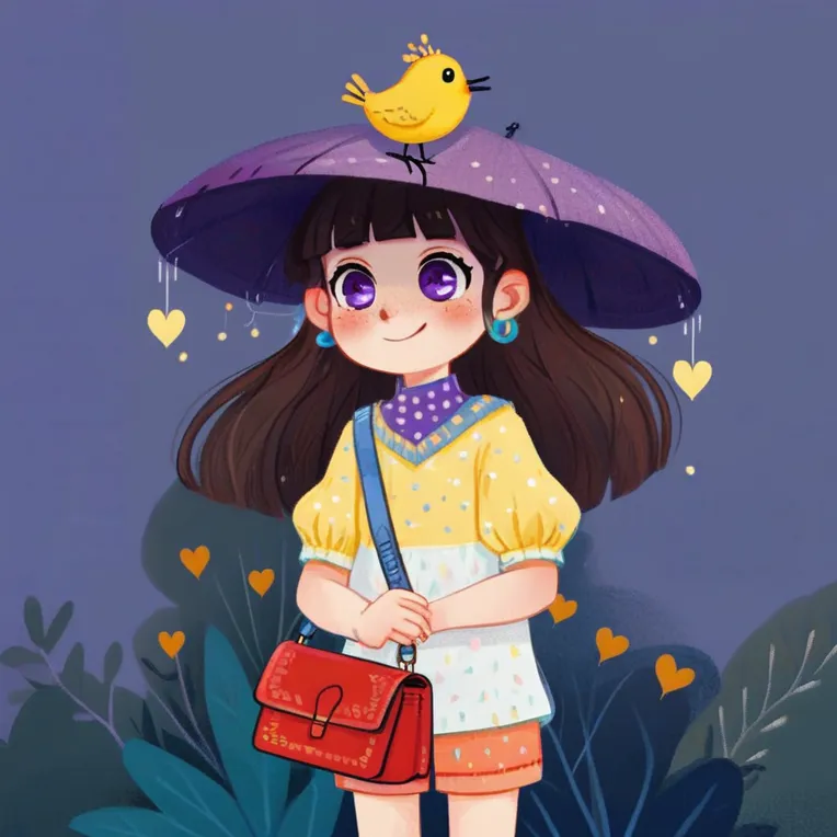 Hand-Drawn,Kids' Illustration,Girl,Checkpoint,SDXL