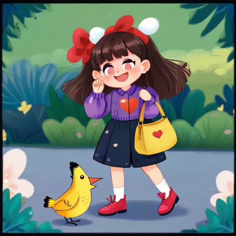 Hand-Drawn,Kids' Illustration,Girl,Checkpoint,SDXL