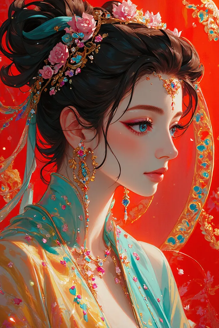 Traditional Painting Media,Girl,Style Boost,LoRA,FLUX.1