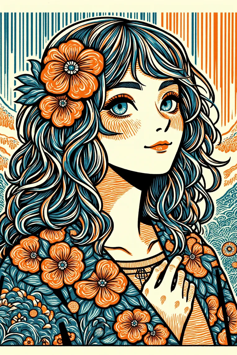 Traditional Painting Media,Girl,Style Boost,LoRA,FLUX.1