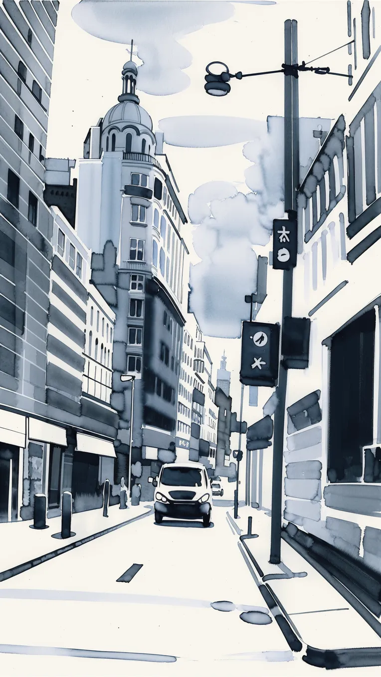 Hand-Drawn,Traditional Painting Media,Building,LoRA,SD 1.5