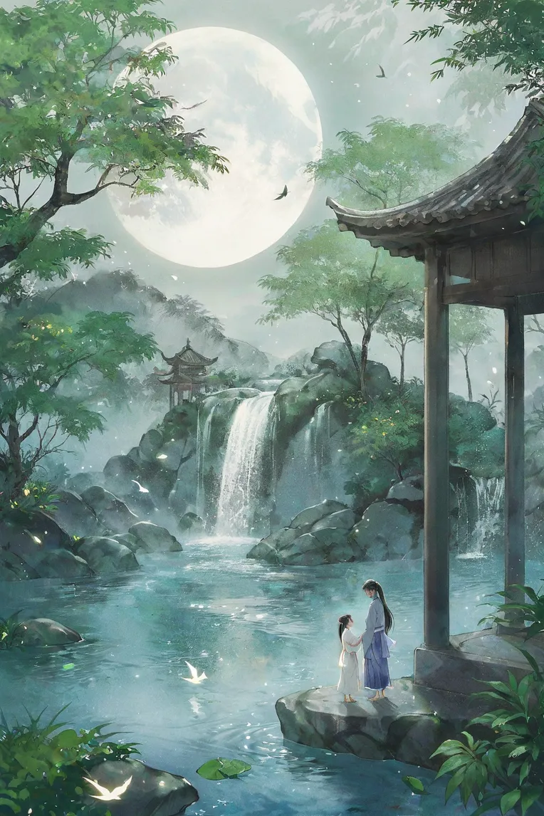 Chinese Style,Traditional Painting Media,Girl,LoRA,SDXL