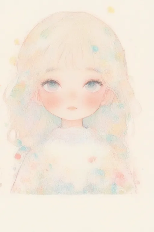 Hand-Drawn,Traditional Painting Media,Girl,LoRA,HunyuanDiT v1.2